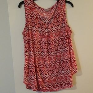 Roz & Ali Tops - ❤Red white & black Layered Tank 2X Roz & Ali Tops - ❤Red white & black Layered Tank 2X